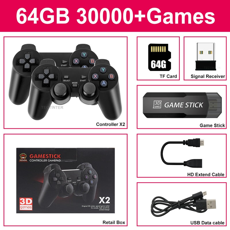 GD10 Portable Wireless 4K HD TV Retro Game Console - GameTime