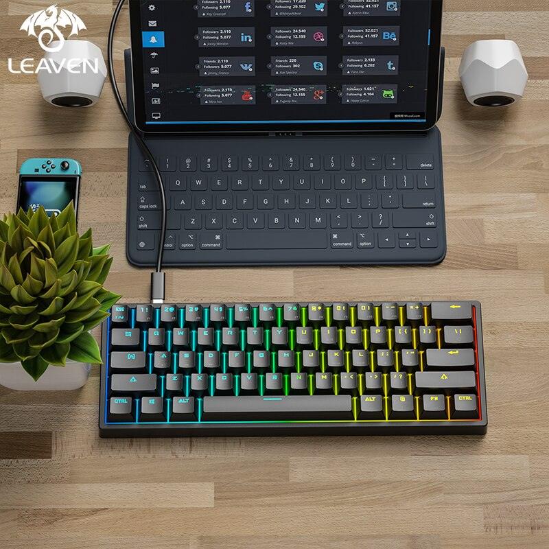Wired Mechanical Keyboard 61 Keys RGB Lights