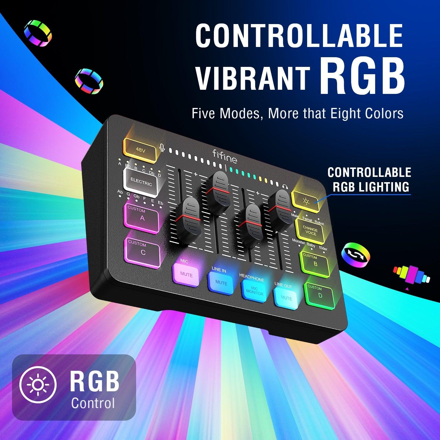 rgb gaming audio mixer