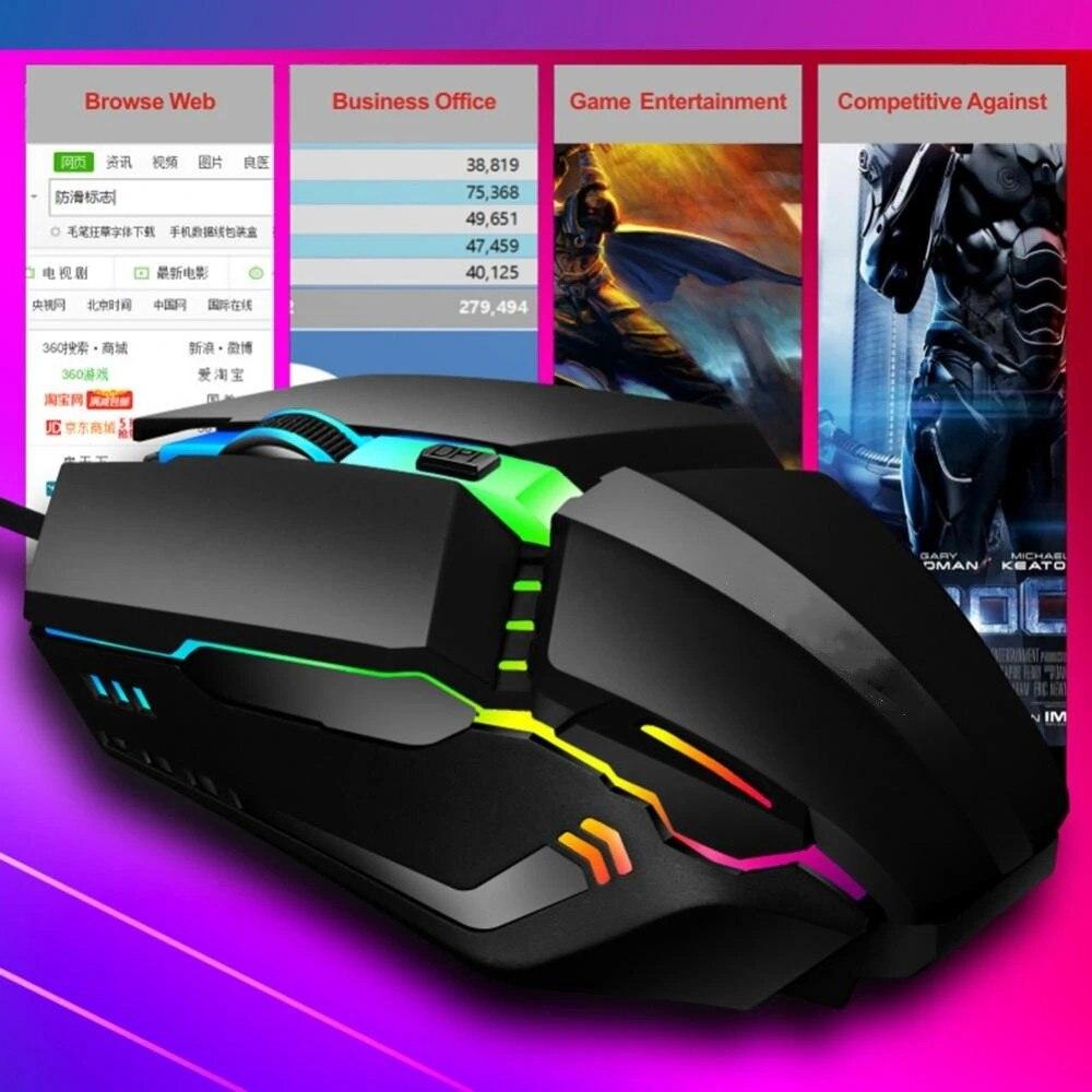 rgb backlit wired gaming mouse