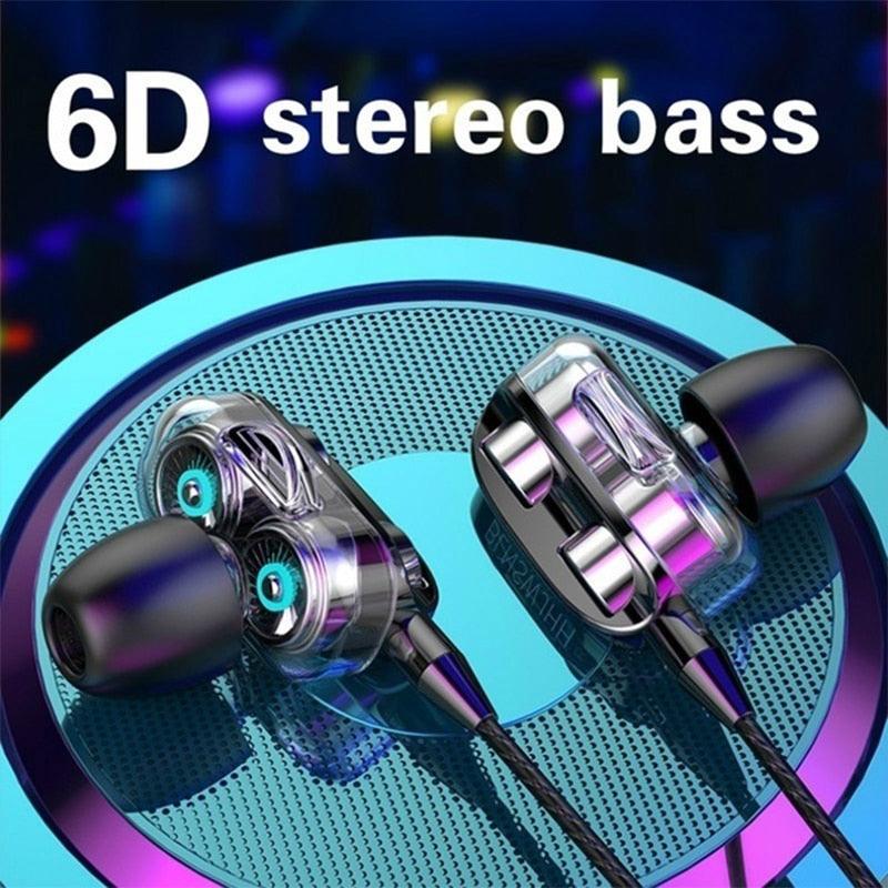5mm wired bass earbuds